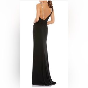 Mac Duggal pearl-Strap Jersey Gown